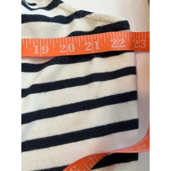 Old Navy Women's XXL Striped‎ Cotton Peplum Blouse Top Black White Modern - Picture 7 of 9